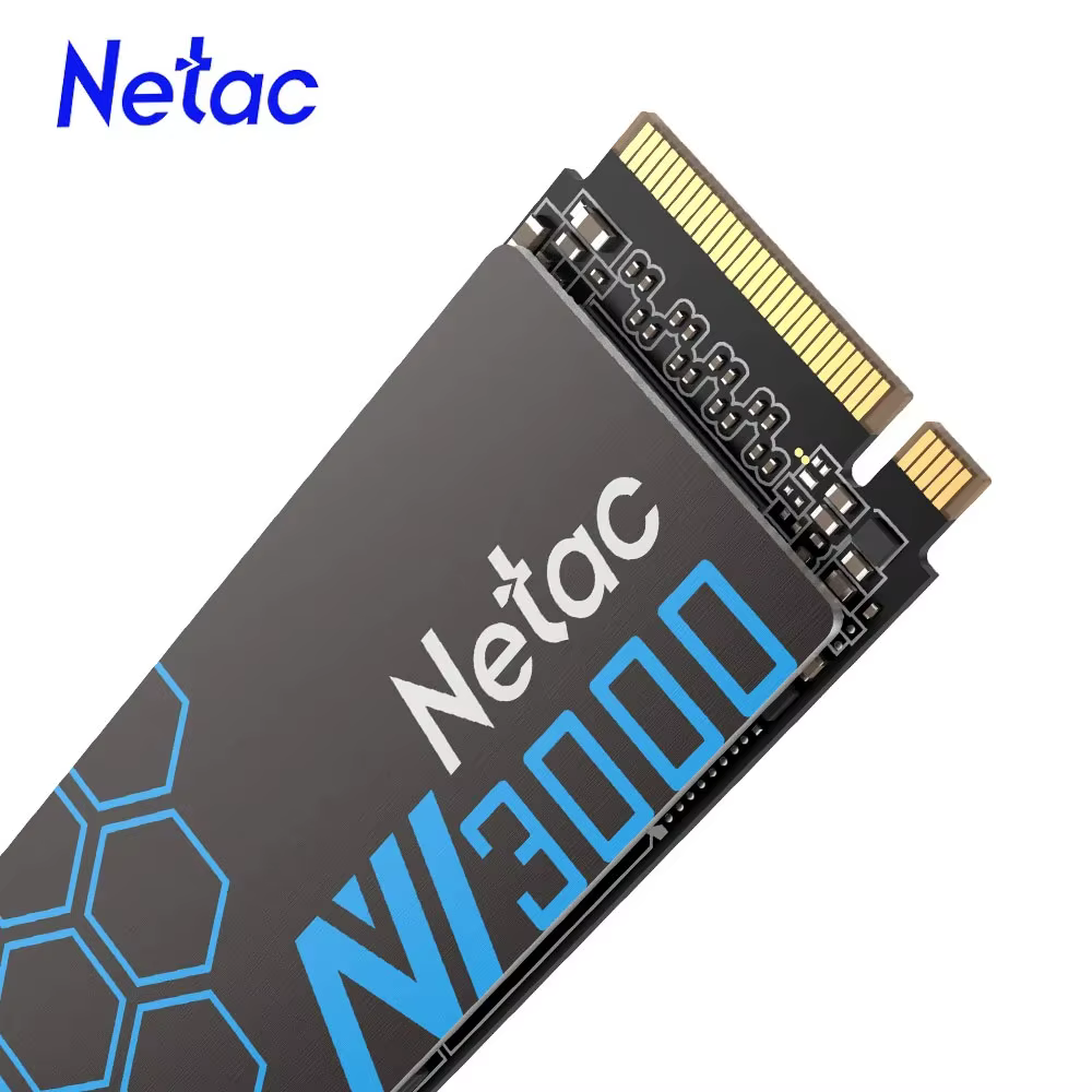 Armazenamento SSD NVMe M.2 Netac PCIe 3.0 (256 GB ou 500 GB)